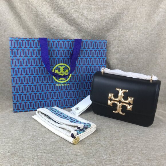 Tory Burch Black and Gold Chain Bag - Picture 1 of 10